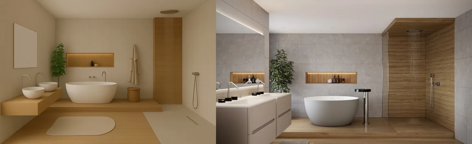 AI for product photos of bathroom