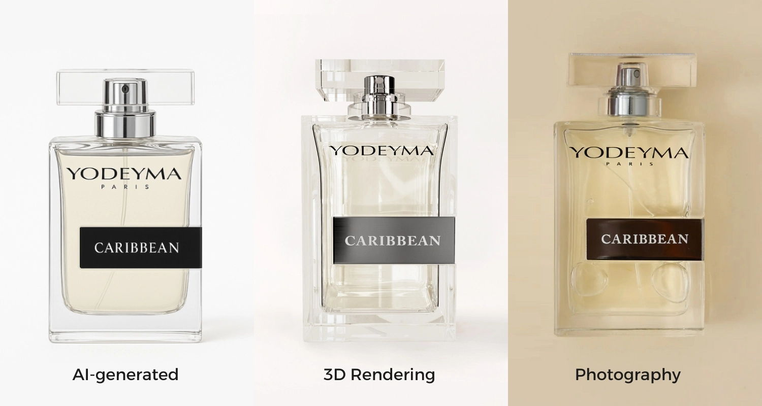AI for product photography of perfume brand