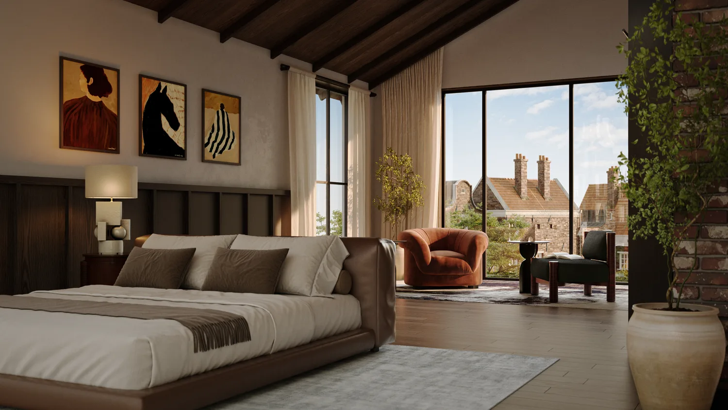 apartment rendering of bedroom 