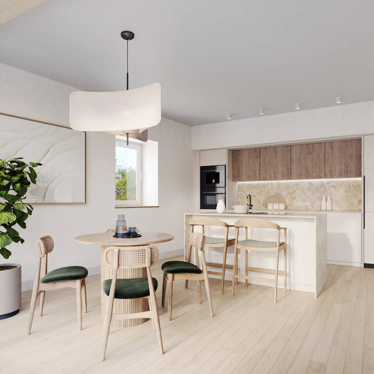 Apartment kitchen 3D visualization