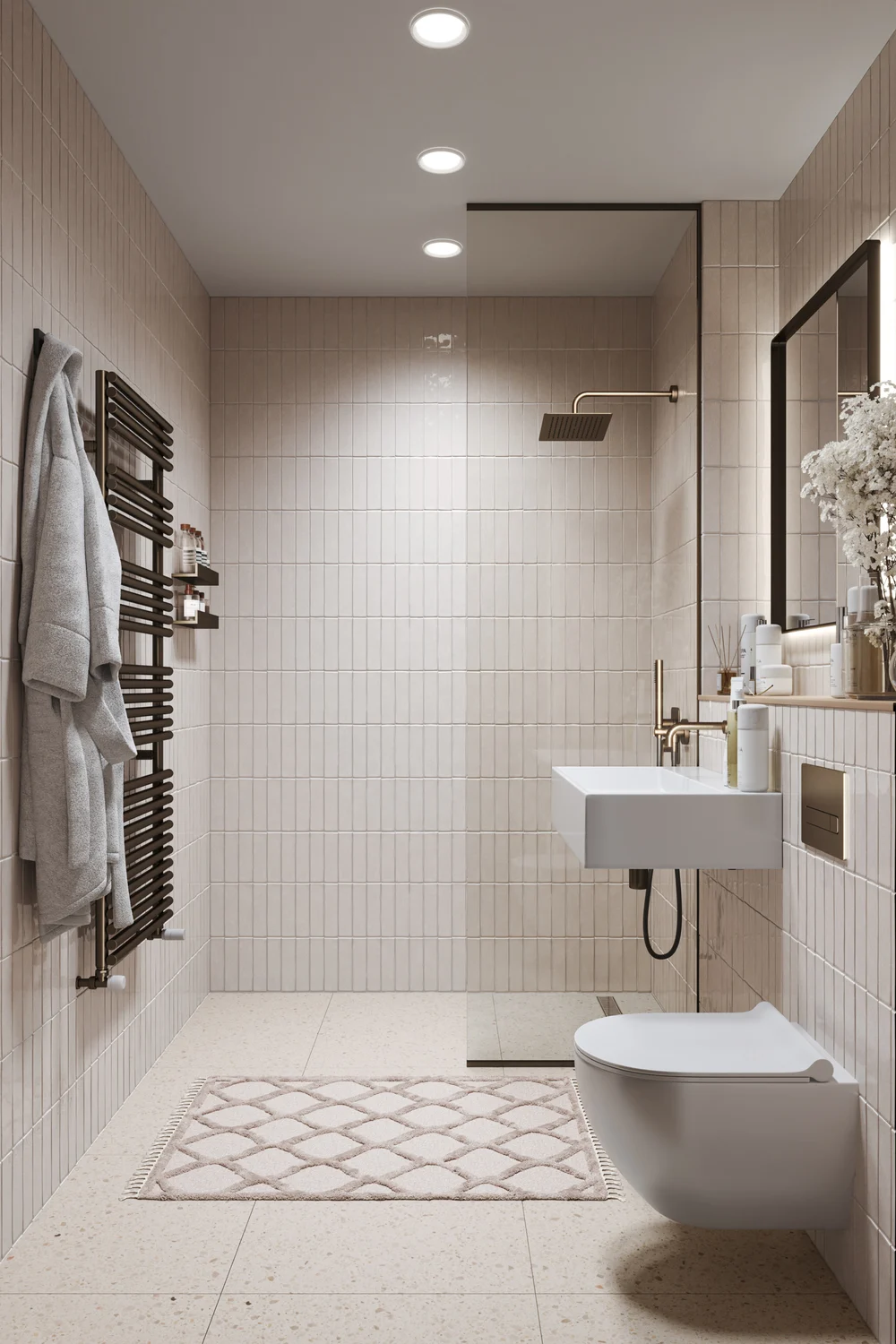 3D render of bathroom in a smart home