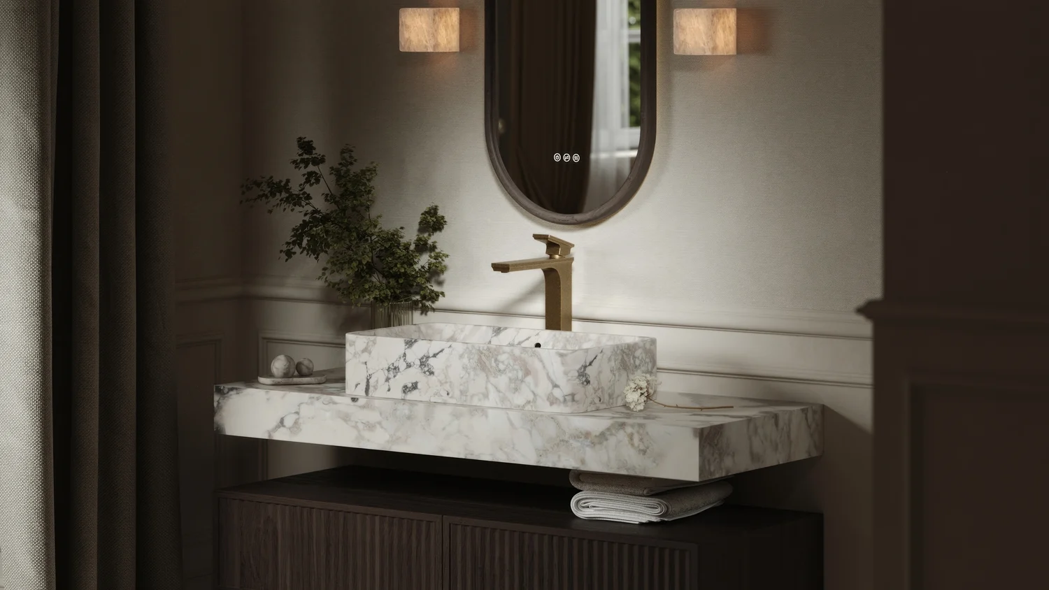 Luxury brass tap in 3D