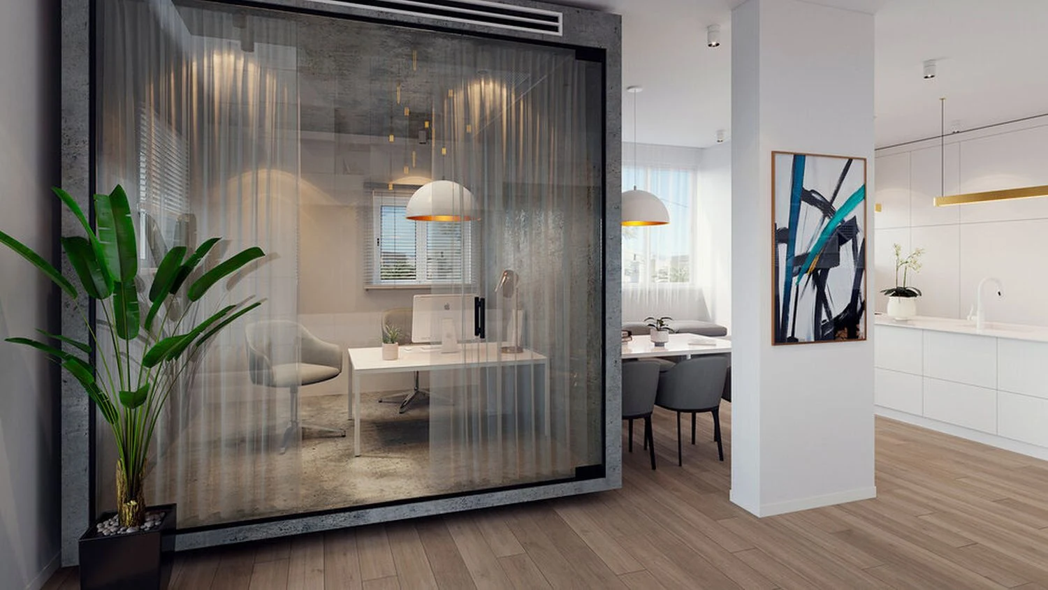 office render of a meeting room