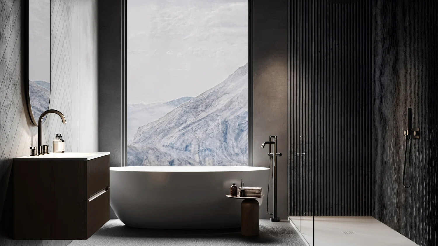 Modern Bathroom 3D Rendering with Realistic Lighting