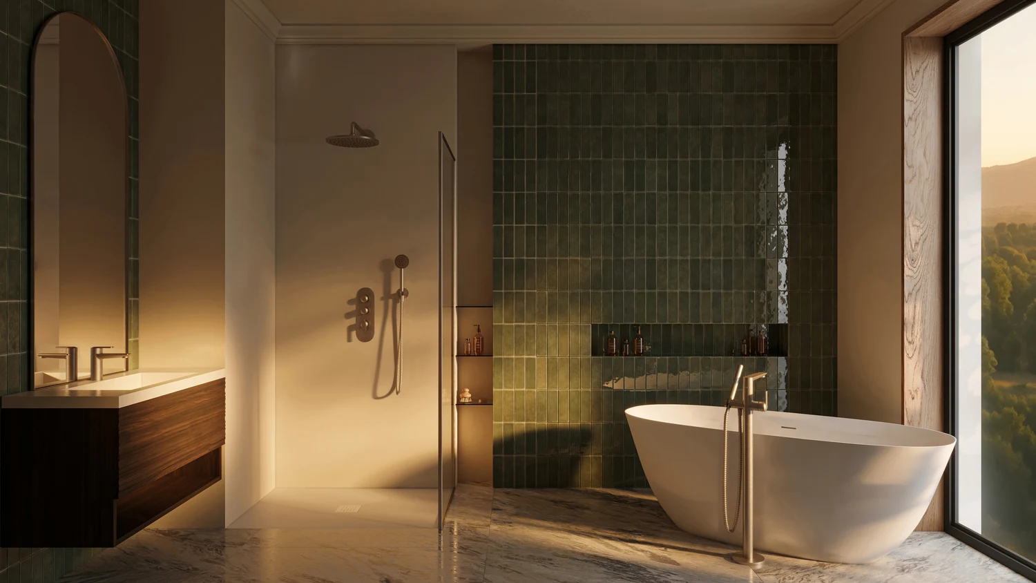 Photorealistic 3D Rendering of a Modern Bathroom