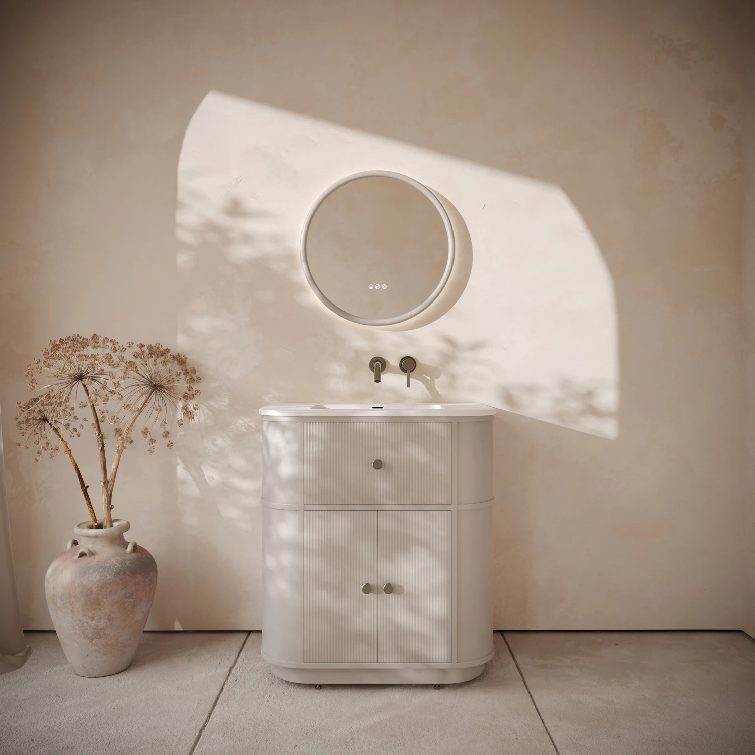 photorealistic 3D render of bathroom