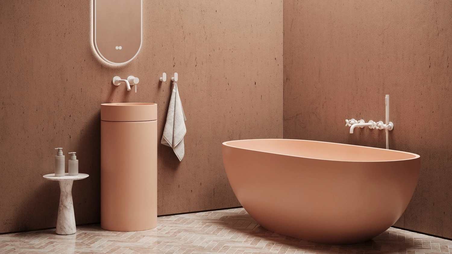 Vivid Elegance: 3D Visualization of Colorful Bathroom Collection