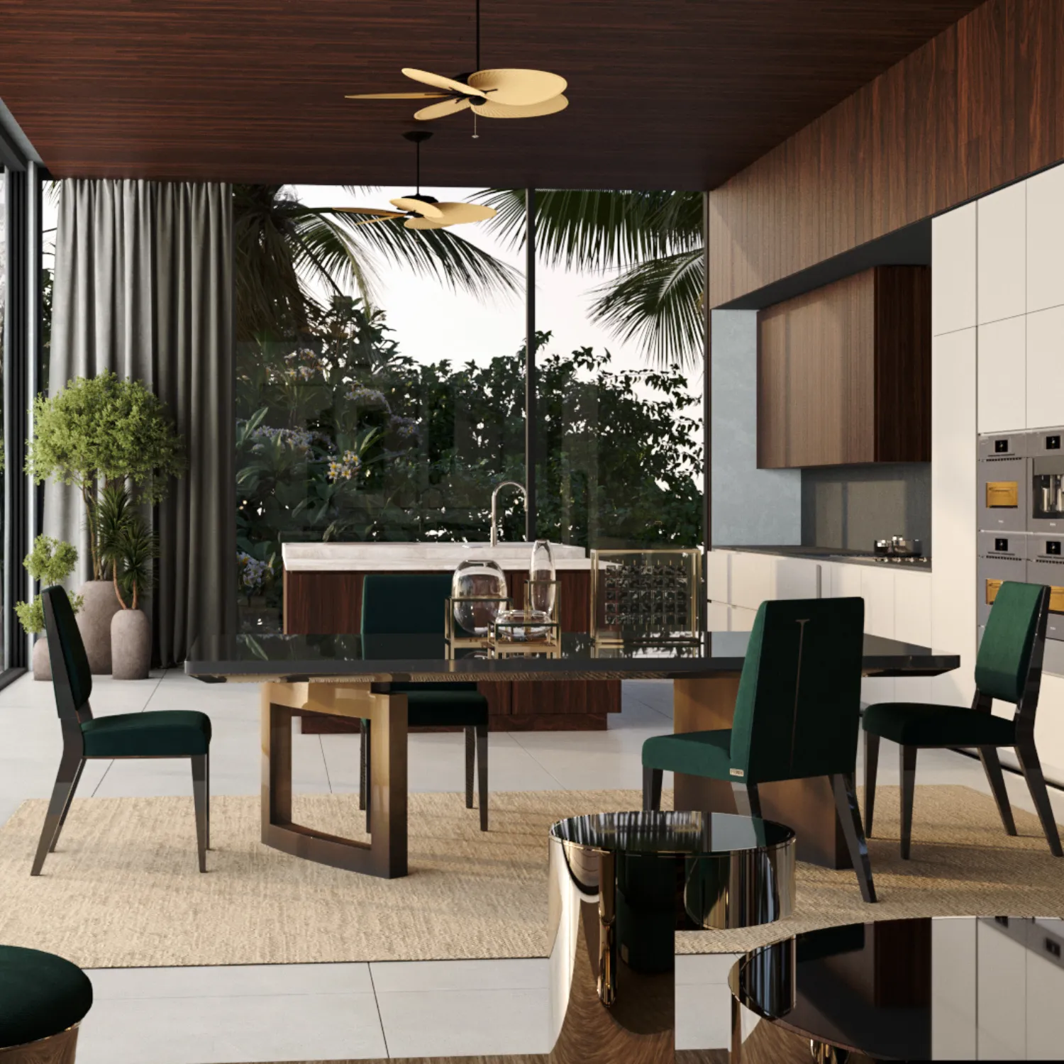 Tropical Paradise: 3D Rendering of Luxurious Island Villas