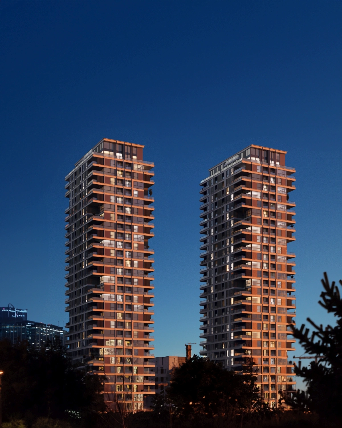 Residential apartments block 3d visualization