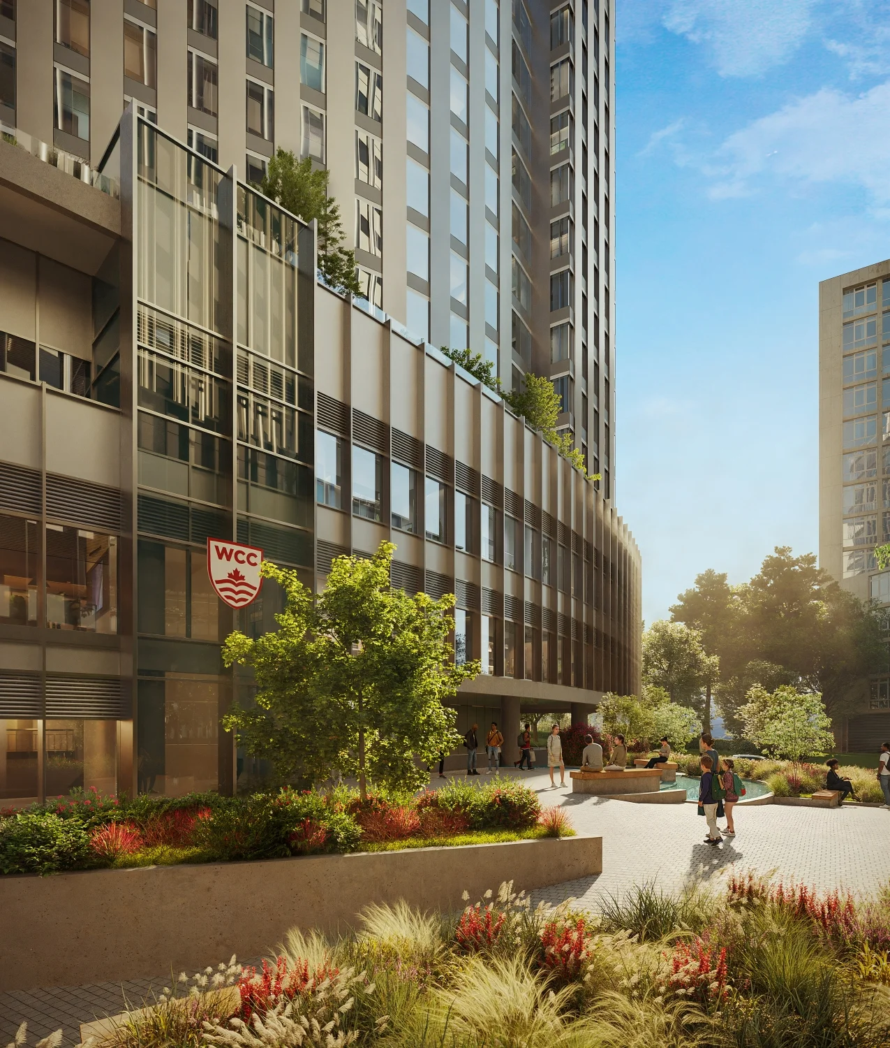 Photorealistic exterior rendering street view