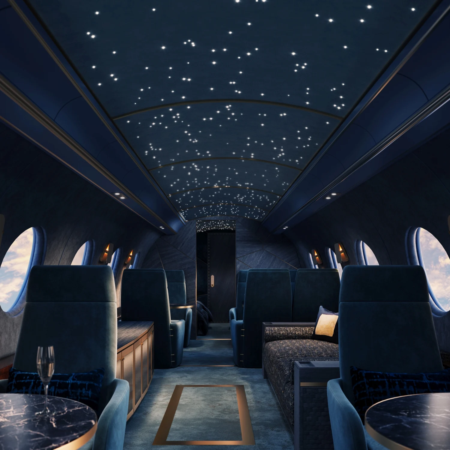 Airplane interior visualization