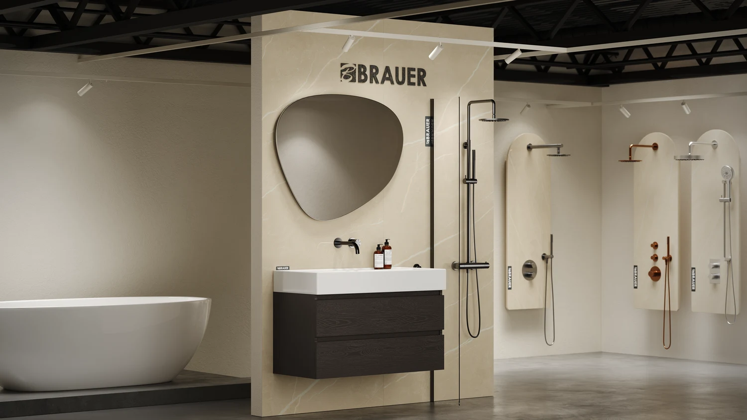 3D bathroom showroom scene