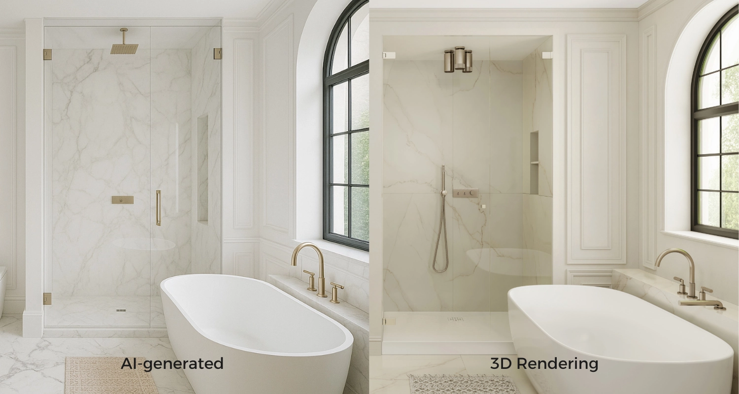 3D render AI generator vs professional visual