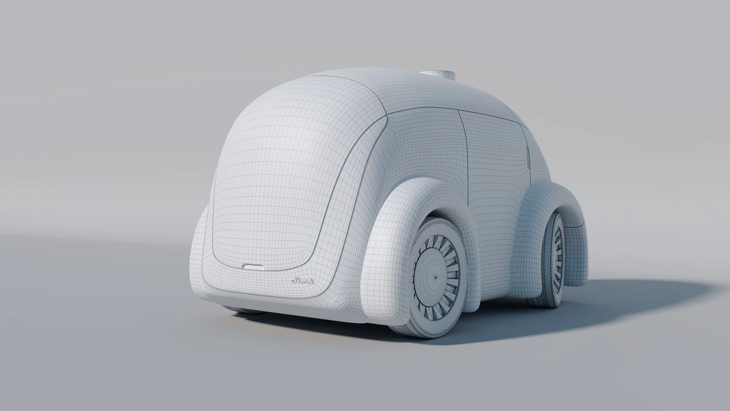 mesh 3d model of a car