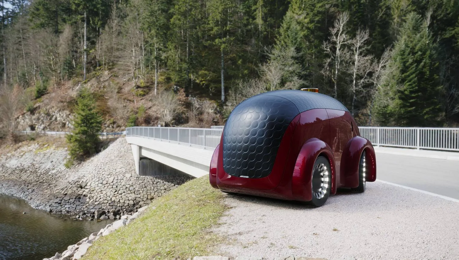 mesh modeling of a self-driving car concept