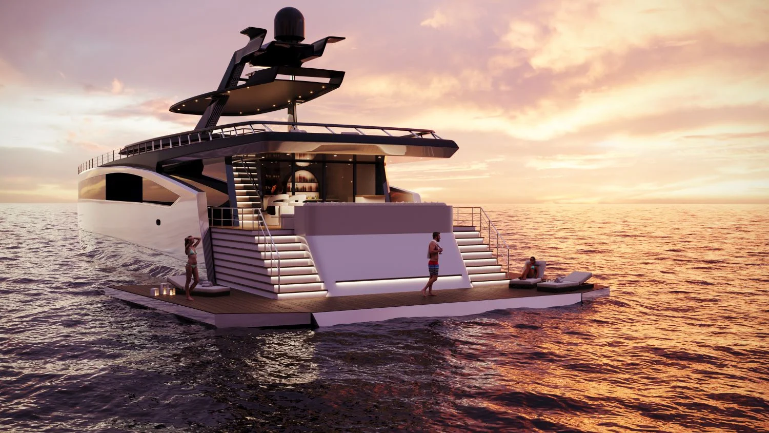 Luxurious Yacht 3D Rendering