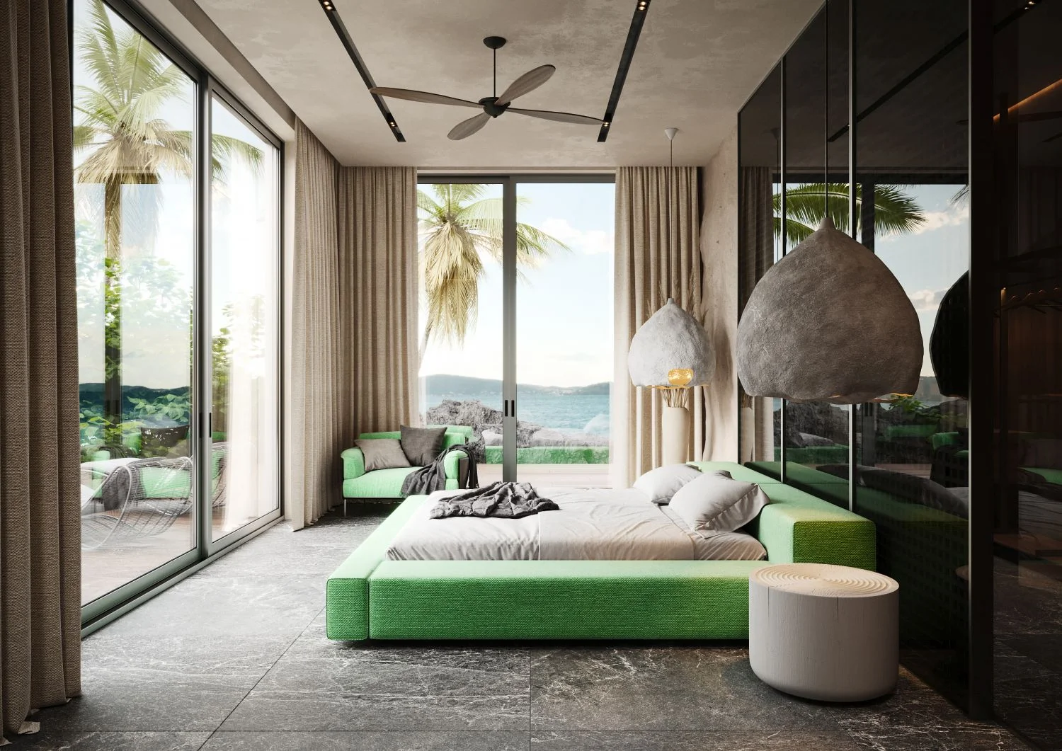 Tropical Paradise: 3D Rendering of Luxurious Island Villas