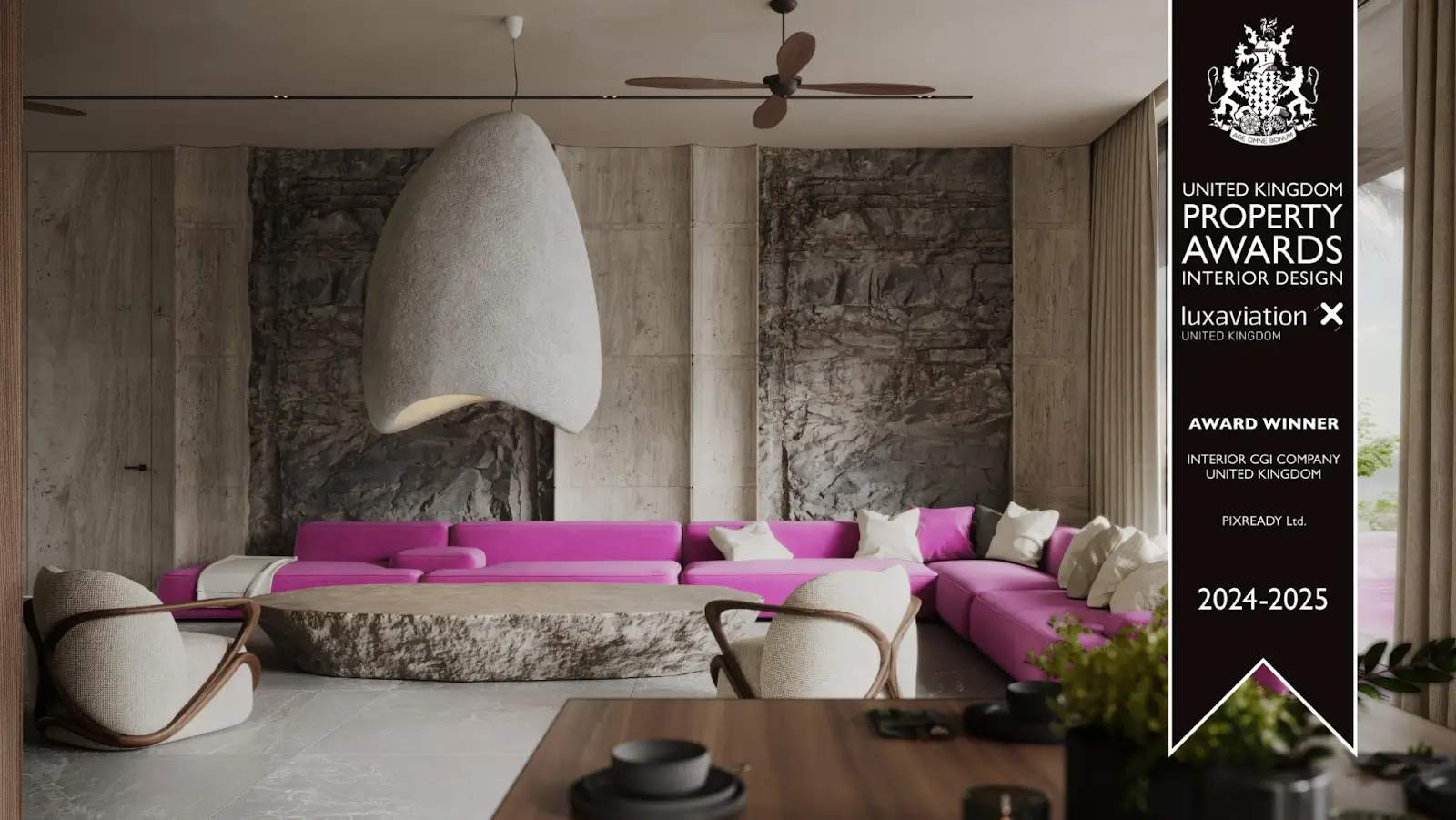 uk property awards winner interior cgi for island villas