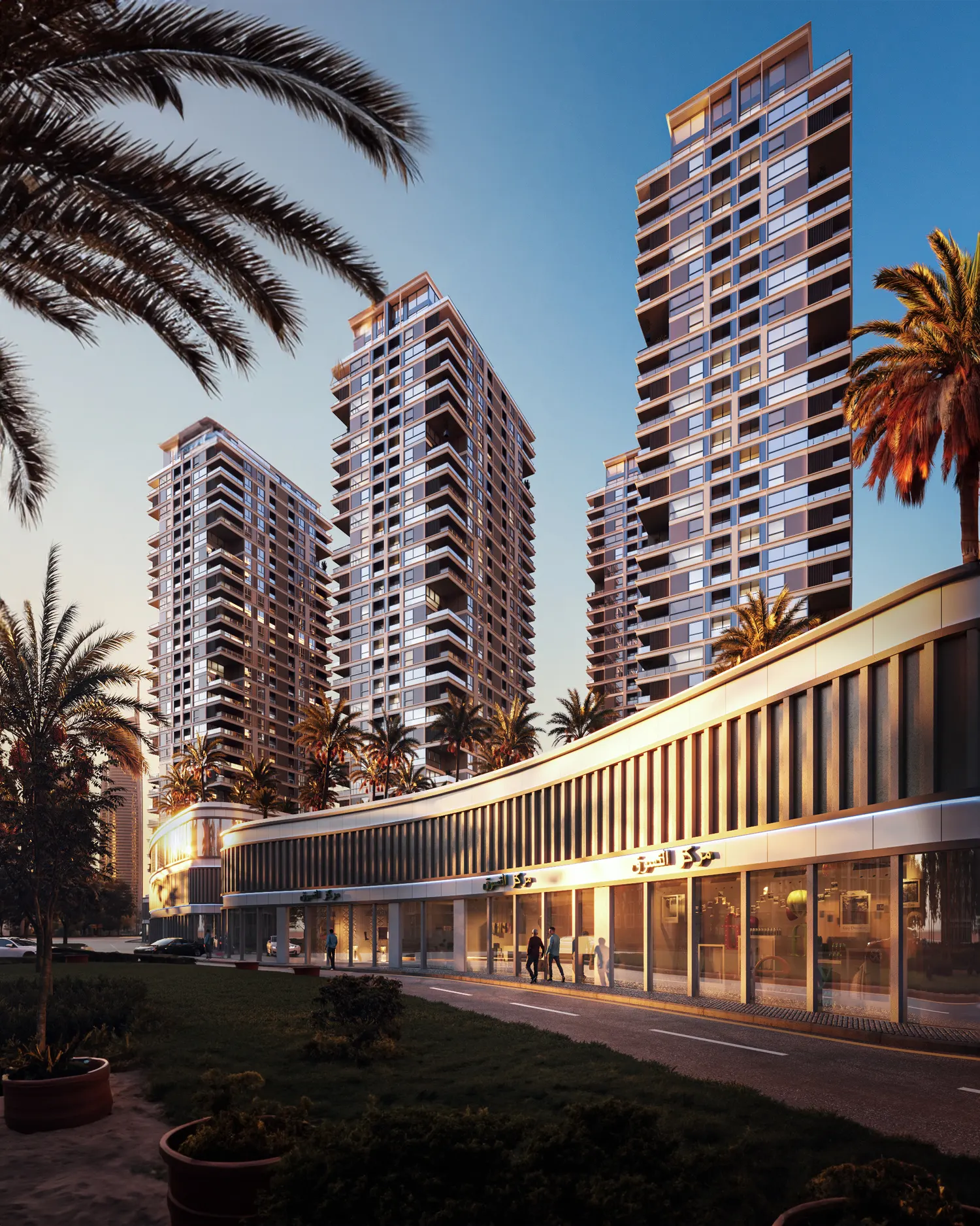 condo render of a modern complex