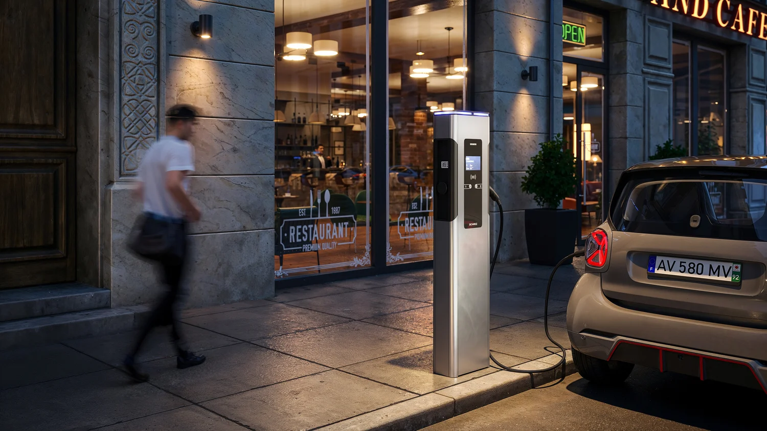 3D product render of an EV charging station