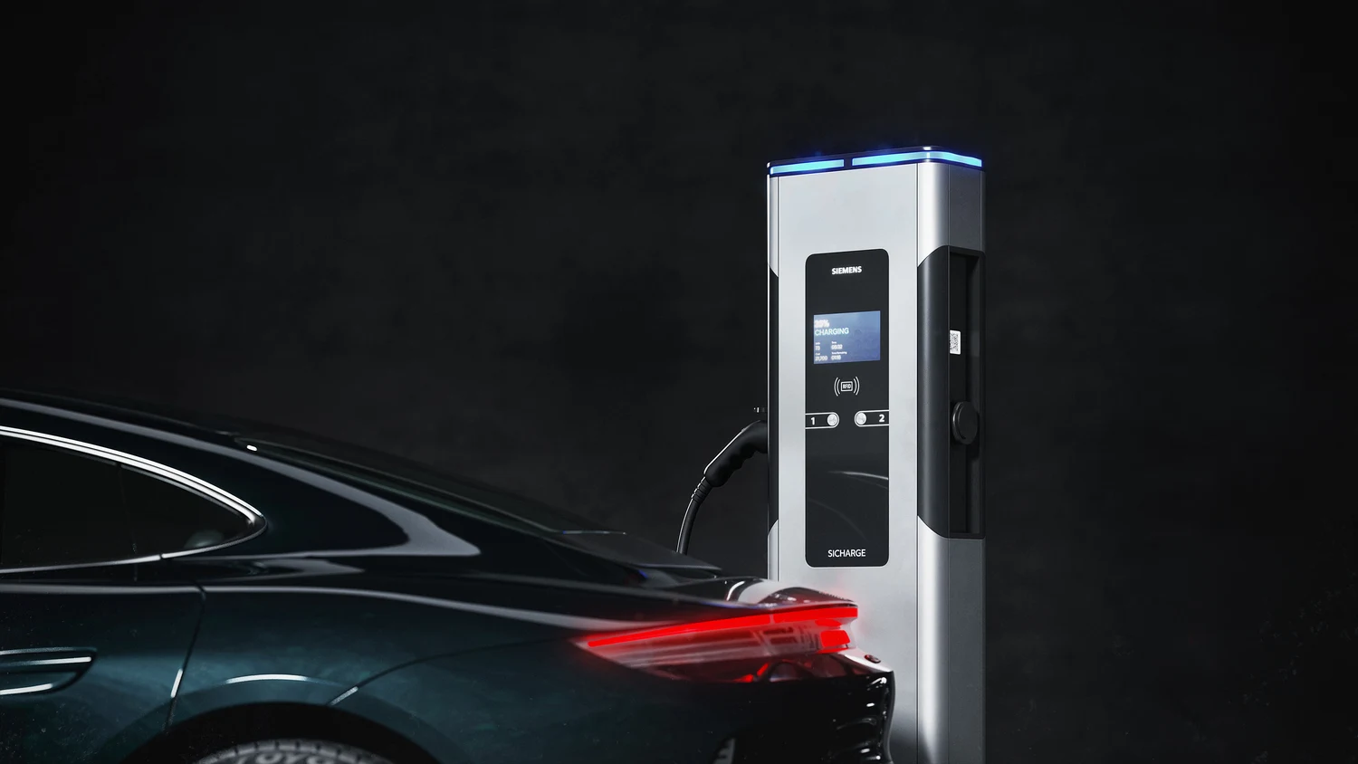 3D Rendering of EV Charging Pillars