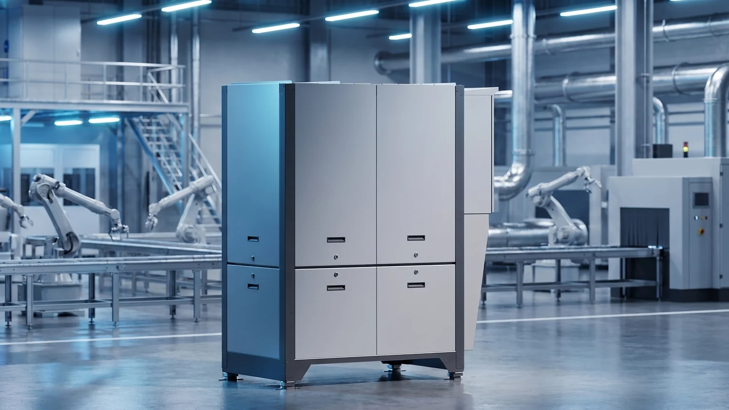 Industrial cooling system 3D renders