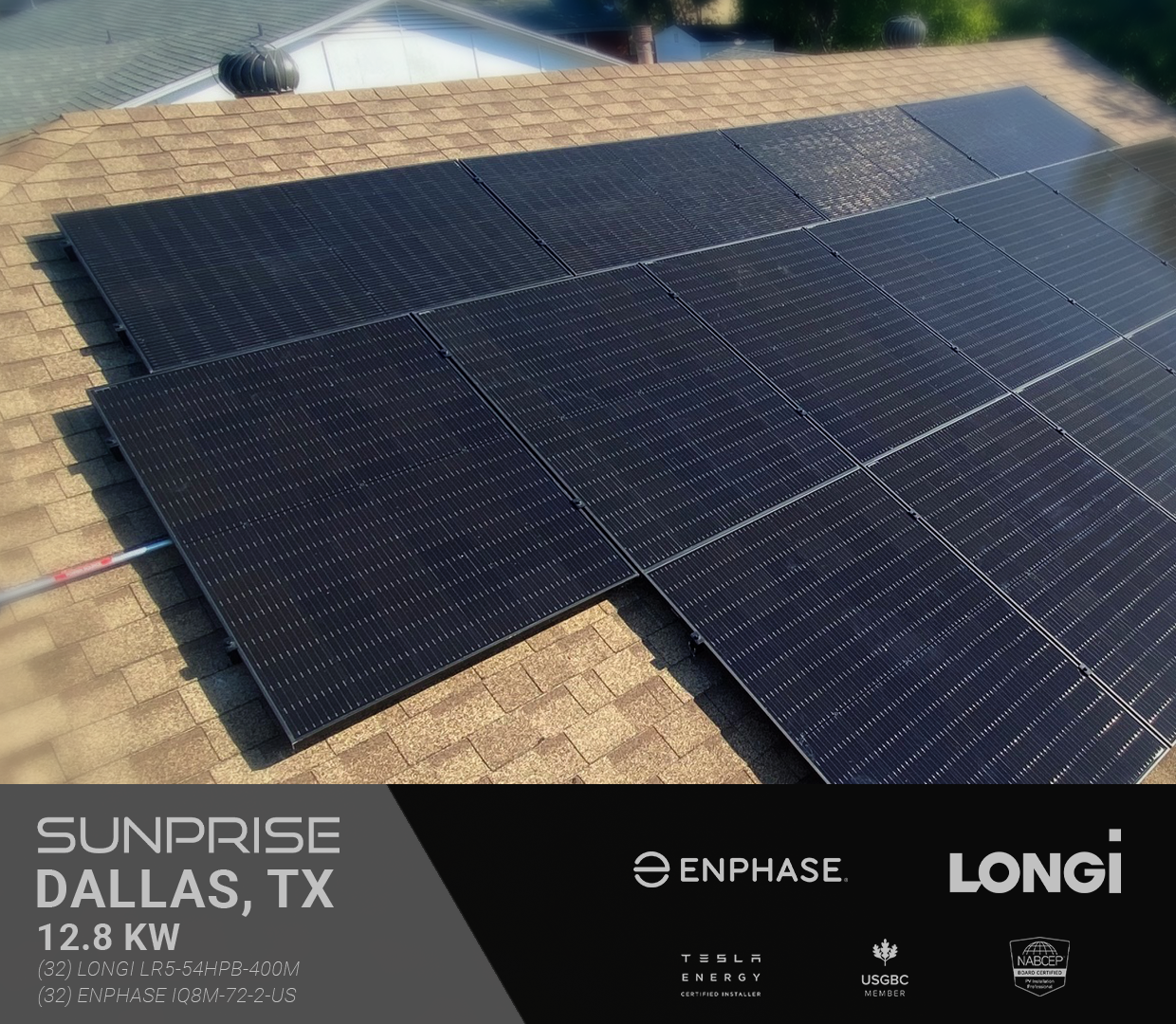 Dallas TX 12.8kW Installation