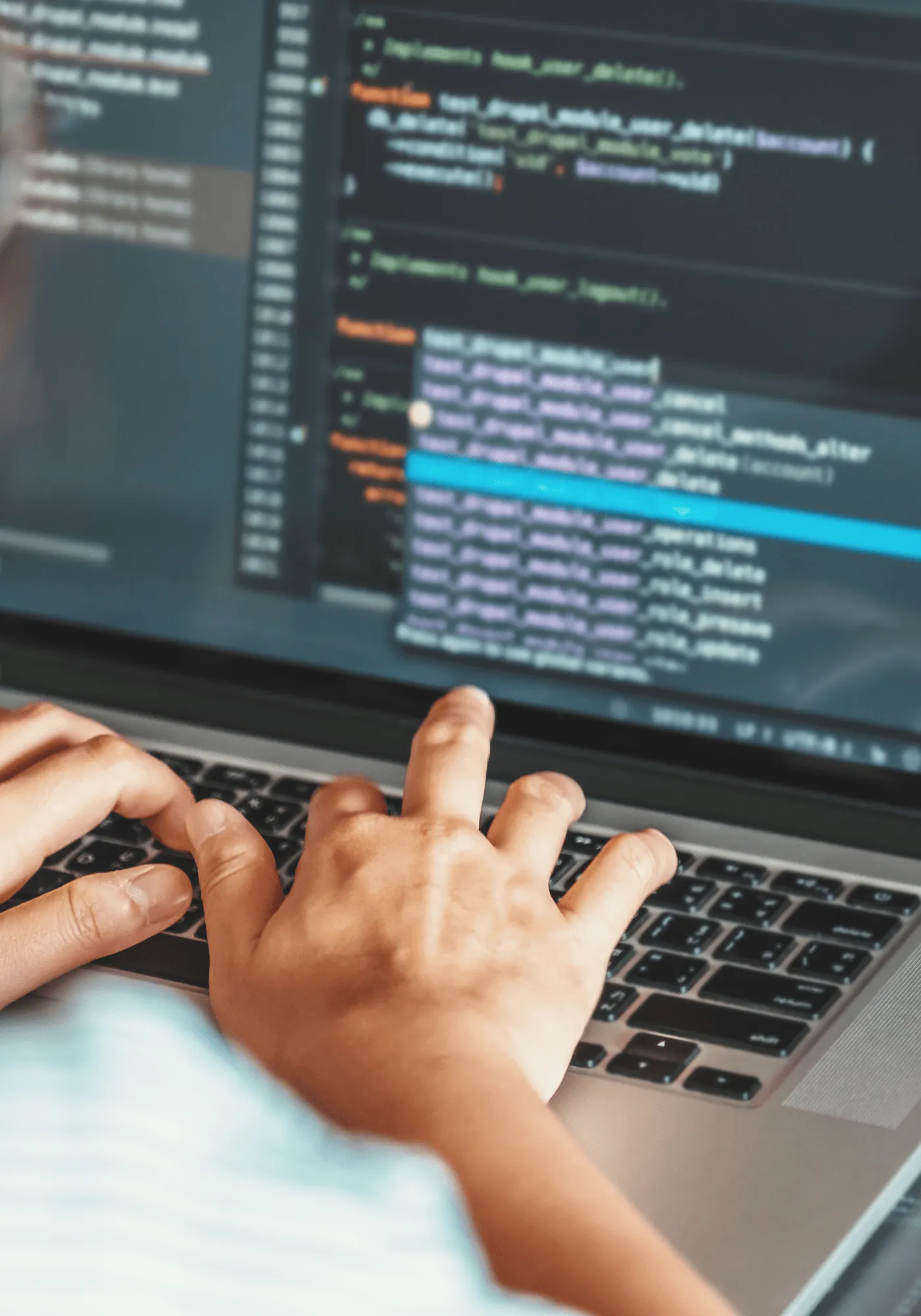 photo of someone coding