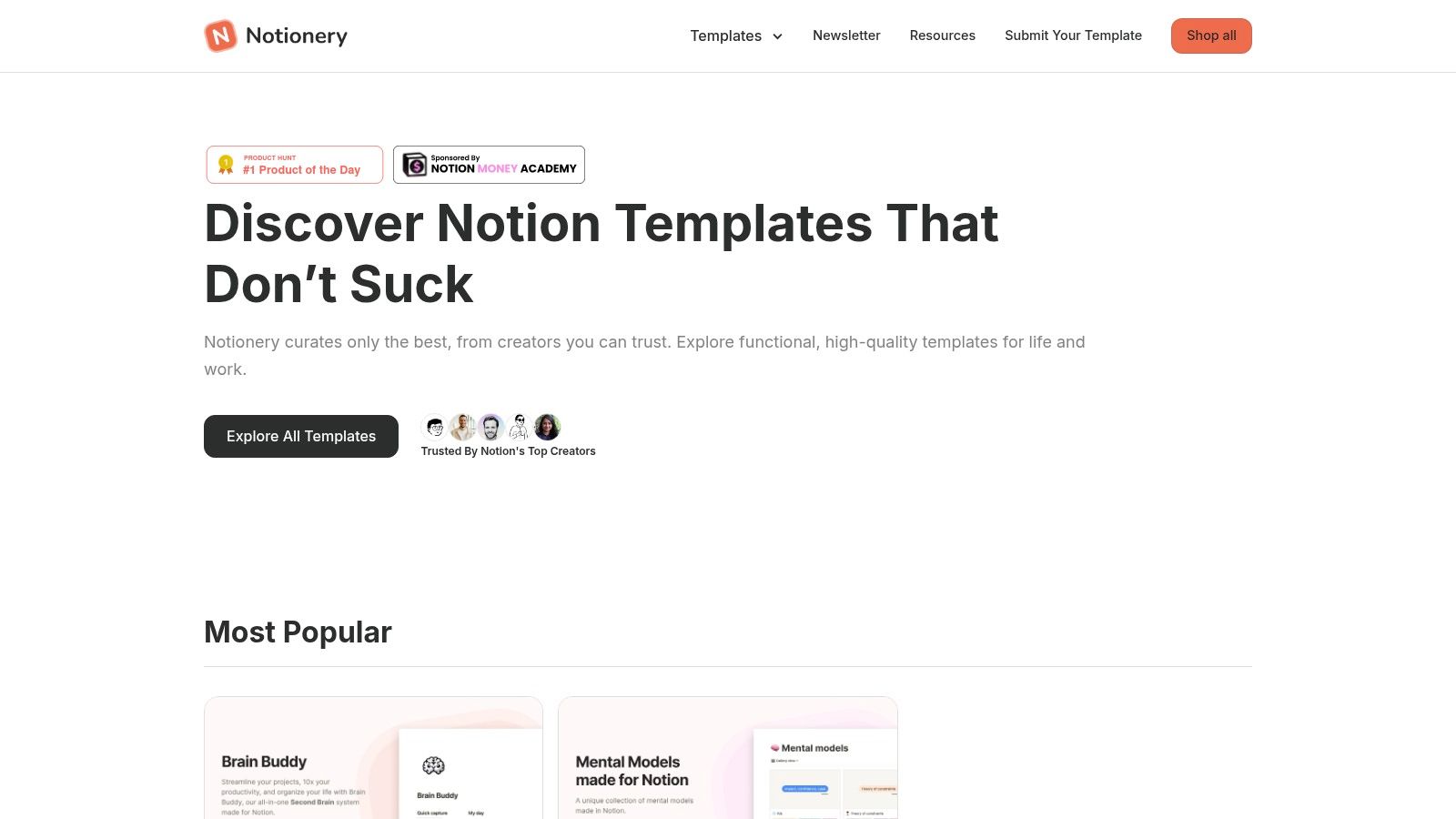 Notionery (Curated Marketplace)