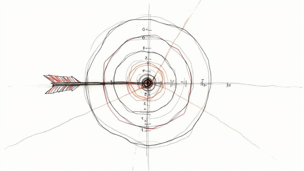 A team collaborating around a desk with charts and graphs, visualizing productivity concepts.