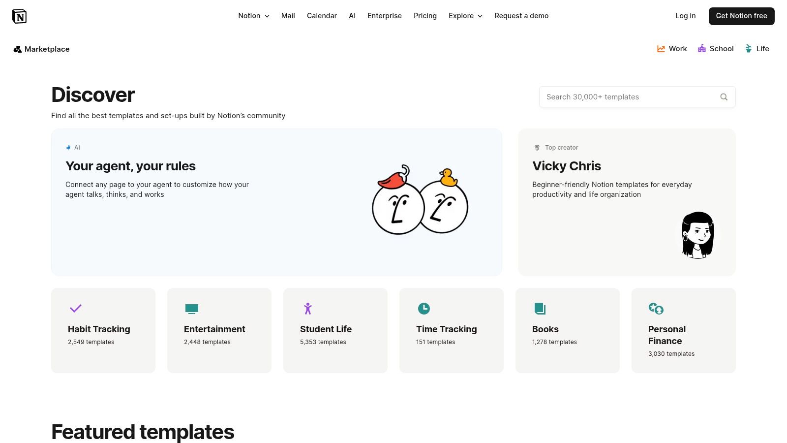 Notion Template Gallery (official)