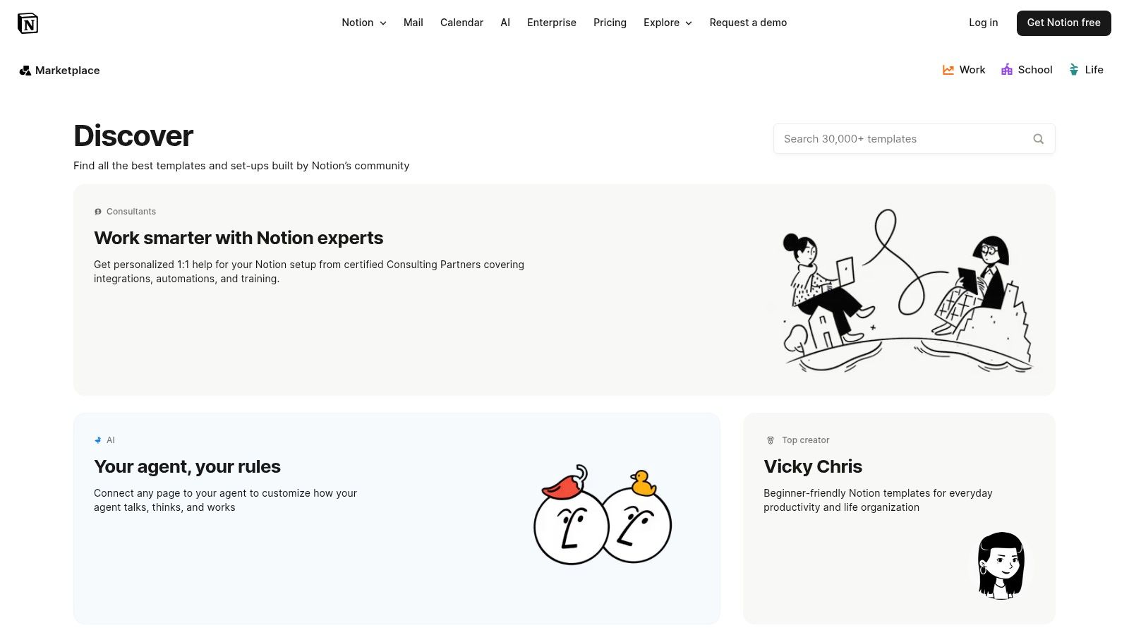 Notion Template Gallery (Official Marketplace)