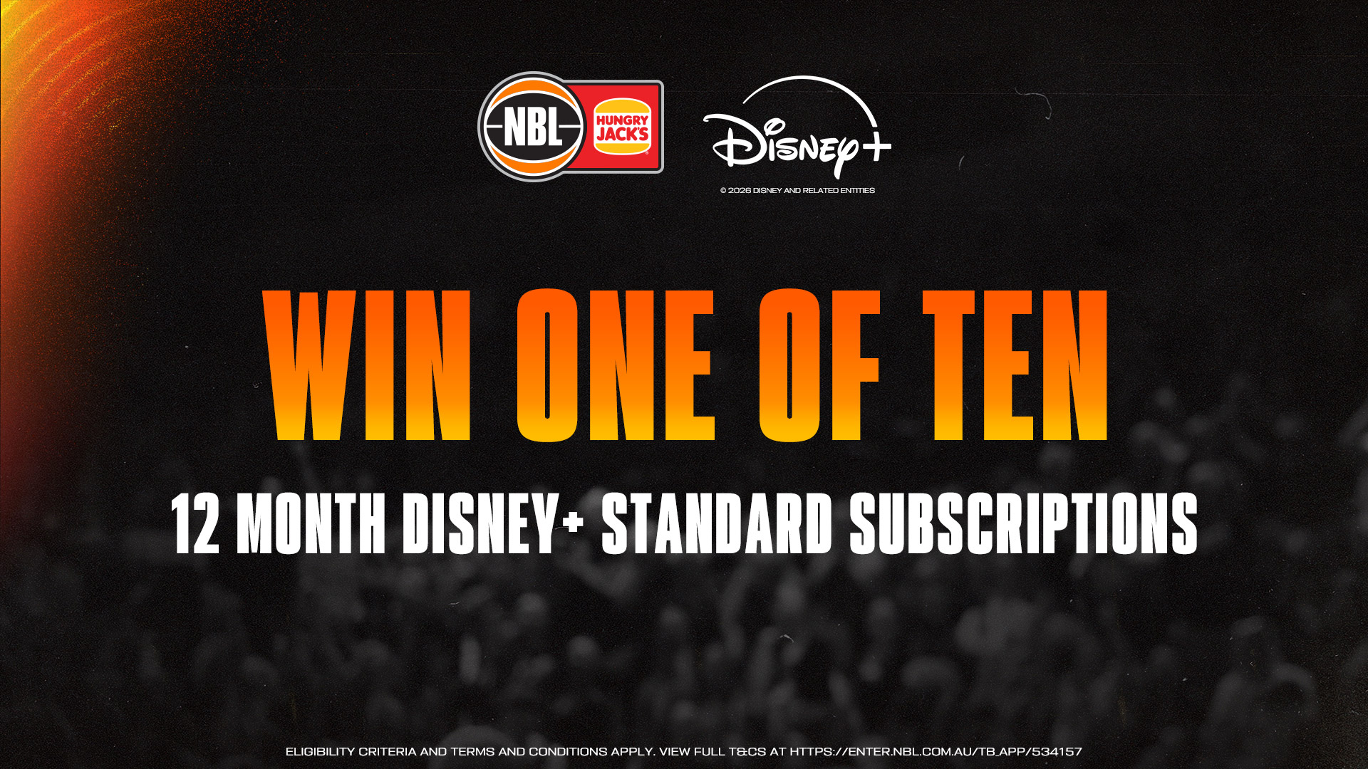 WIN: One of ten Disney+ yearly subscriptions