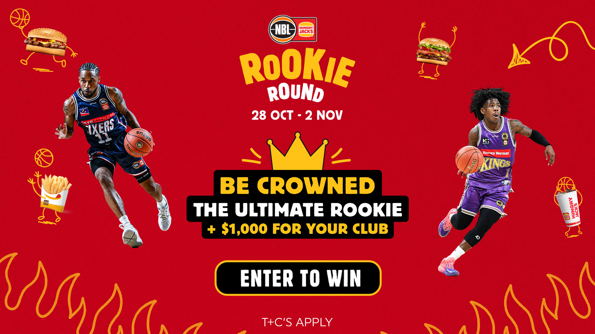 Nominate to win with Hungry Jack's Rookie Round