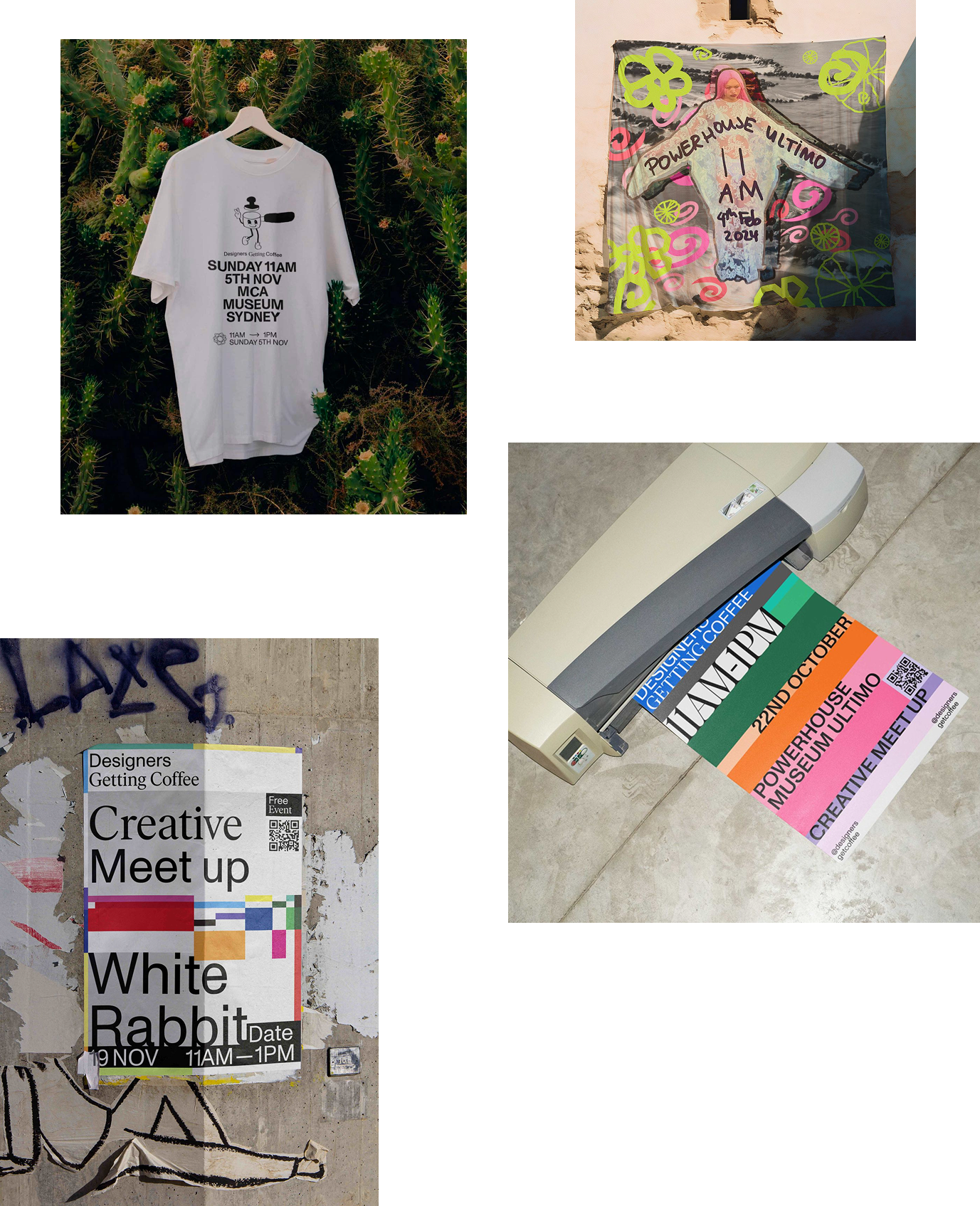 Instagram posts and posters to advertise design meet up