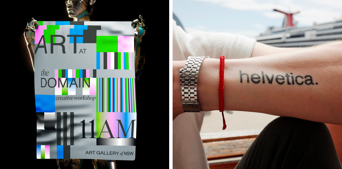 helvetica tattoo and poster design