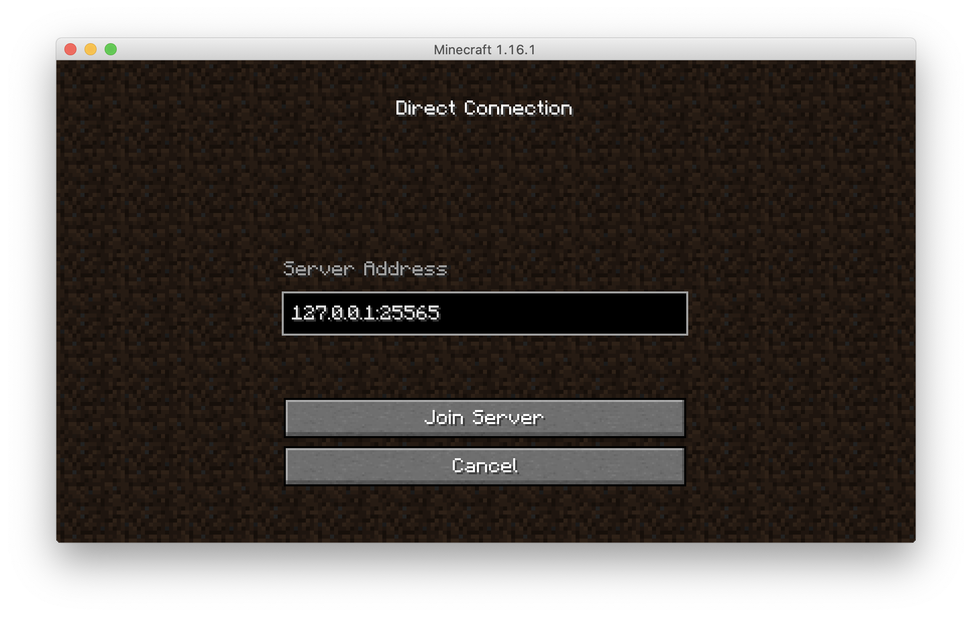 Connecting directly to a Minecraft server