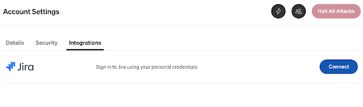 Connecting to Jira from Account Settings