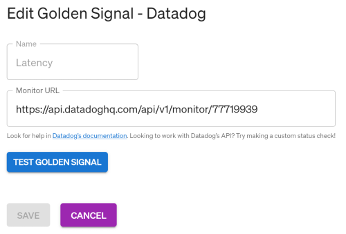 Editing a Datadog monitor URL