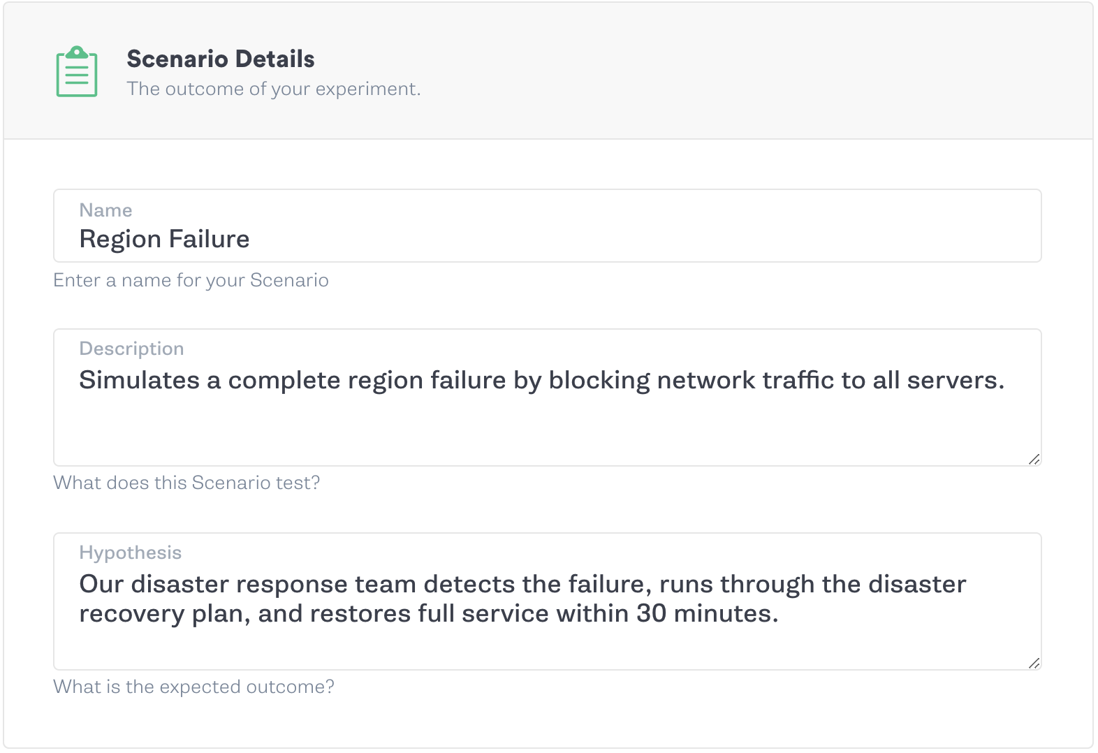 Configuring a Gremlin Scenario.