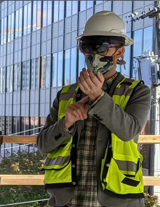 Construction worker outfit of the day with augmented reality