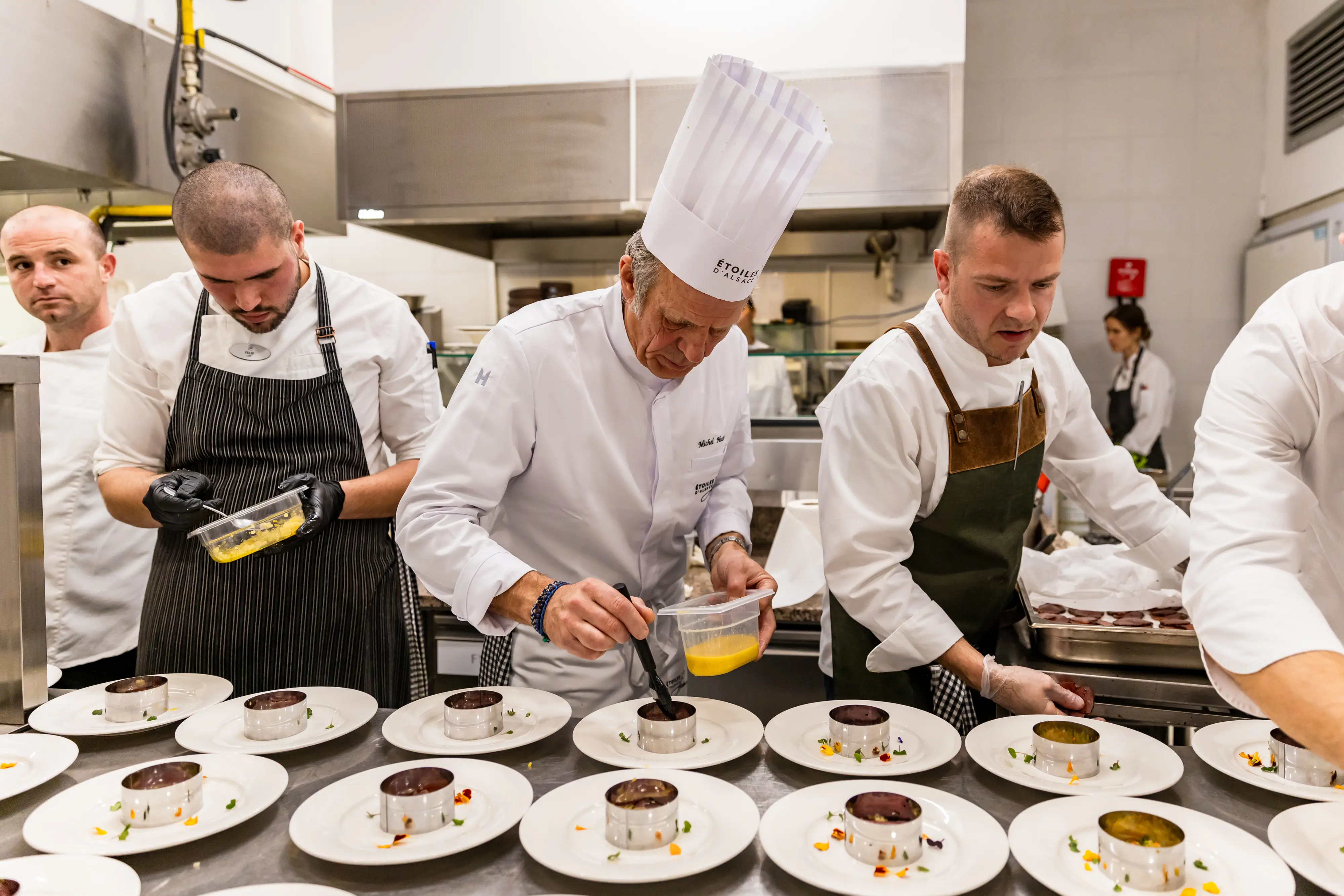 buffet resaurant situated in modern building and boats