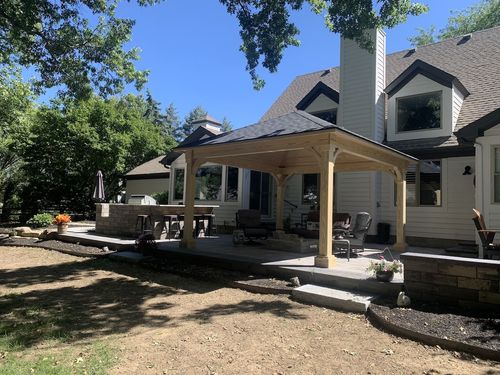 Unilock Pavers and Wall and Berlin Gardens Pavilion