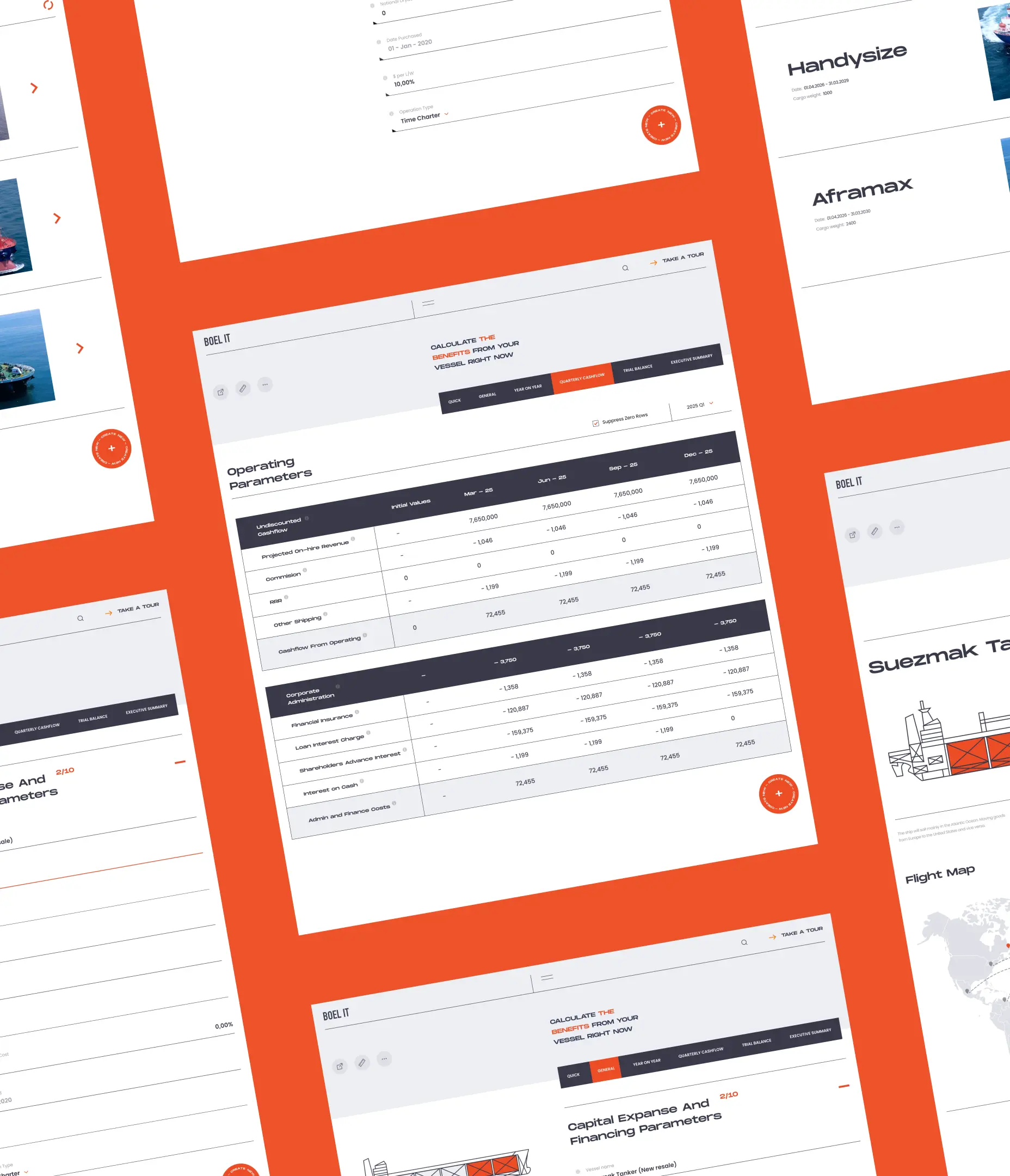 Numerous screenshots of the Boel IT web product