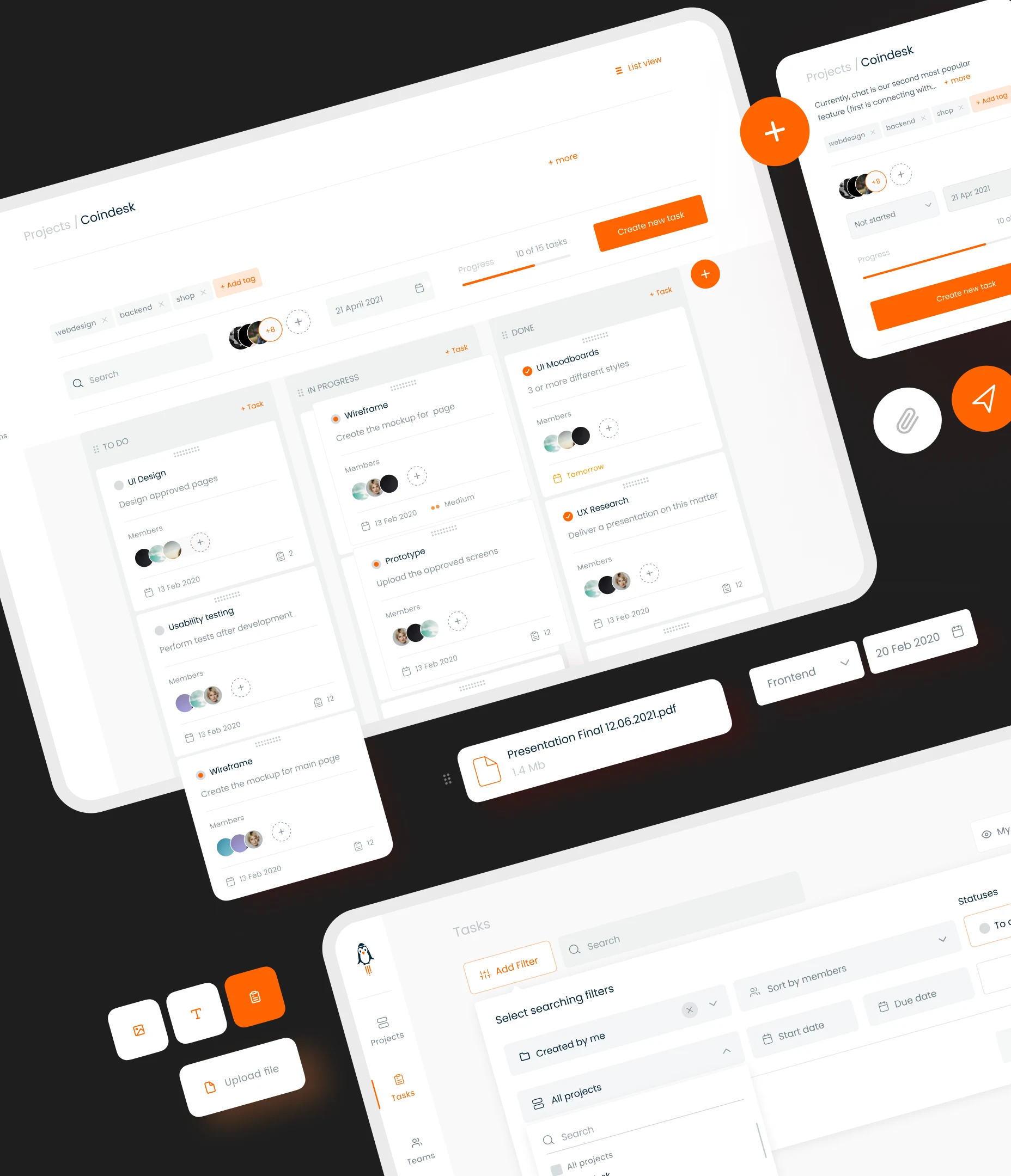 An image showcases various screens, buttons, widgets, and design elements