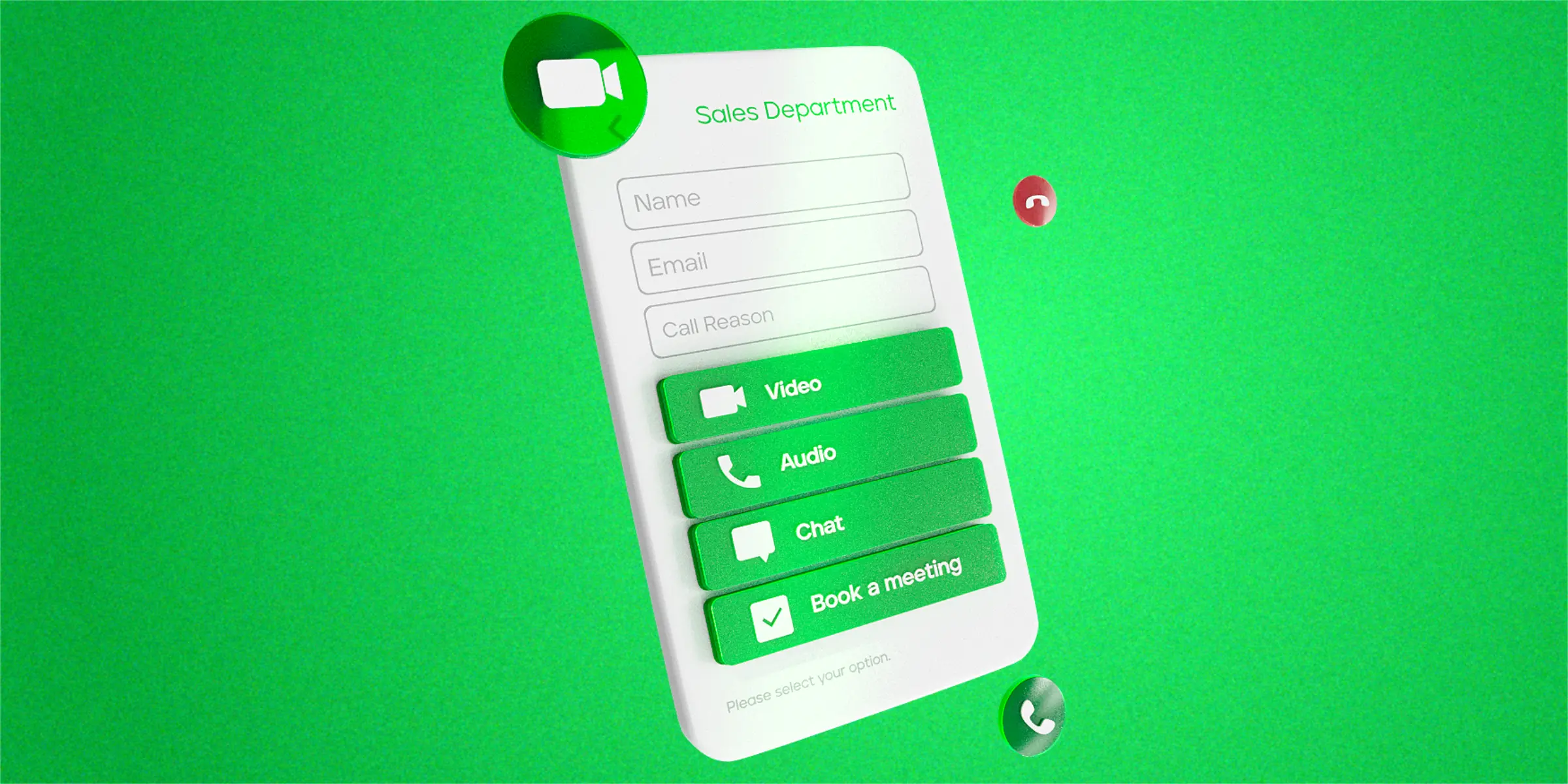 A mobile device on a green background presenting the 11Sight website