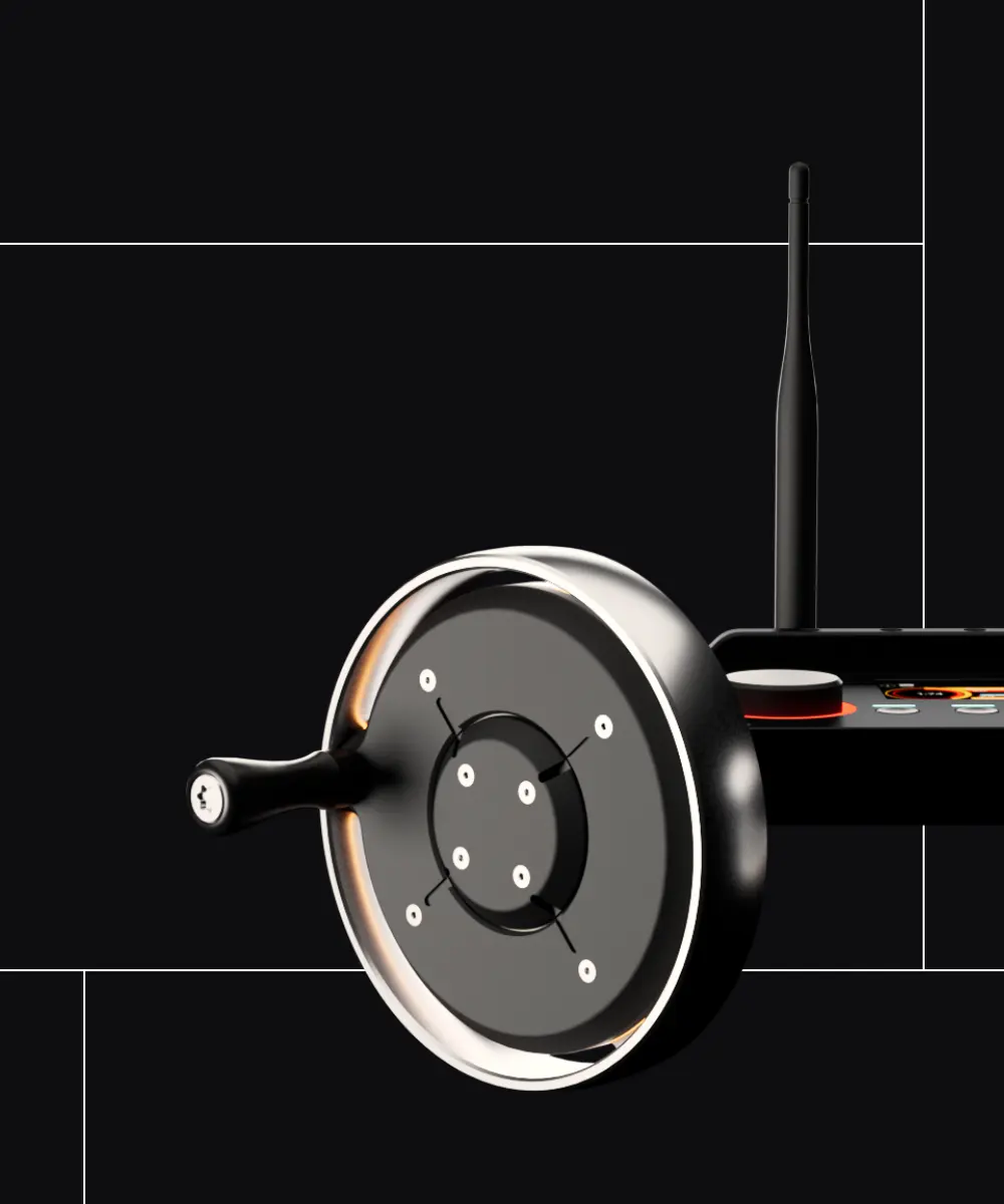 A 3D render of NODO wheels against the dark background