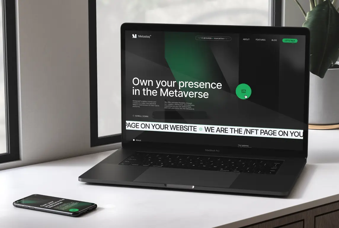 A laptop showing web3 interface is put on a window seat.