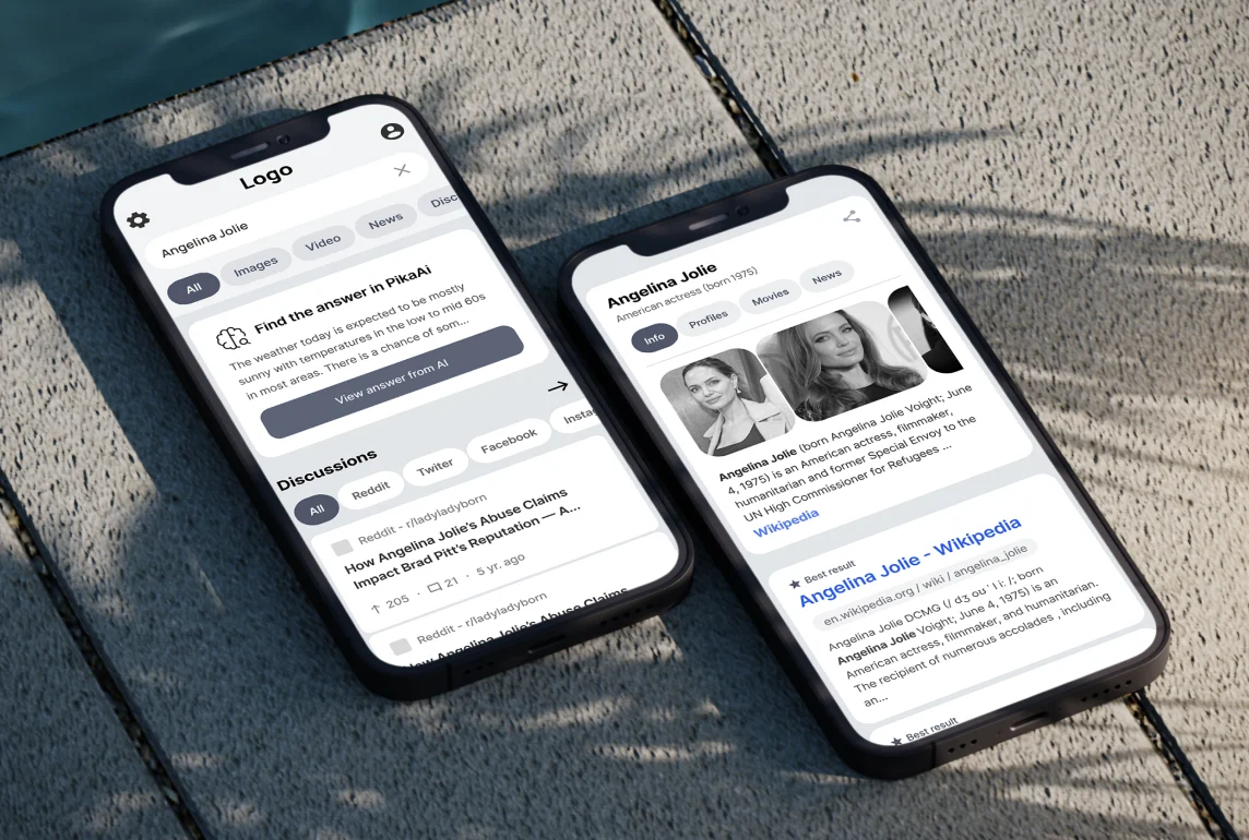 A presentation screen showing the results of a UX research for mobile