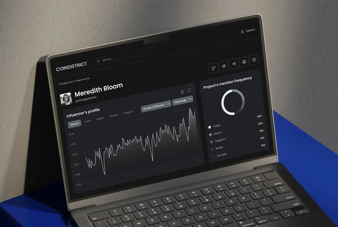 Wireframes of a SaaS web app are shown on a laptop.
